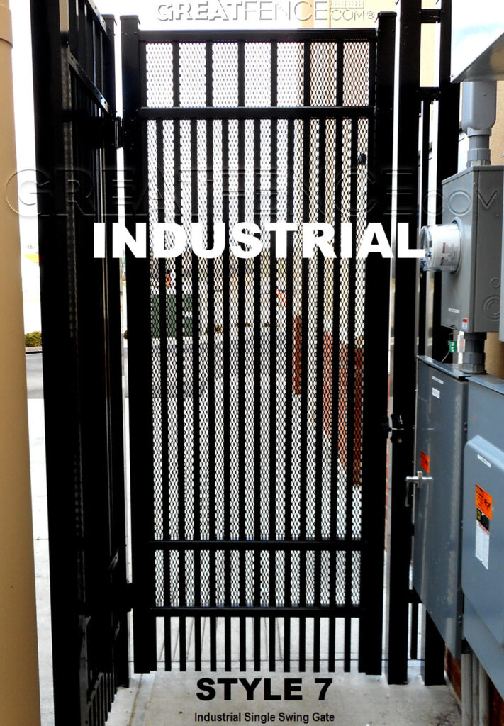 closeup Industrial Single Gate - STYLE 7 with expanded metal