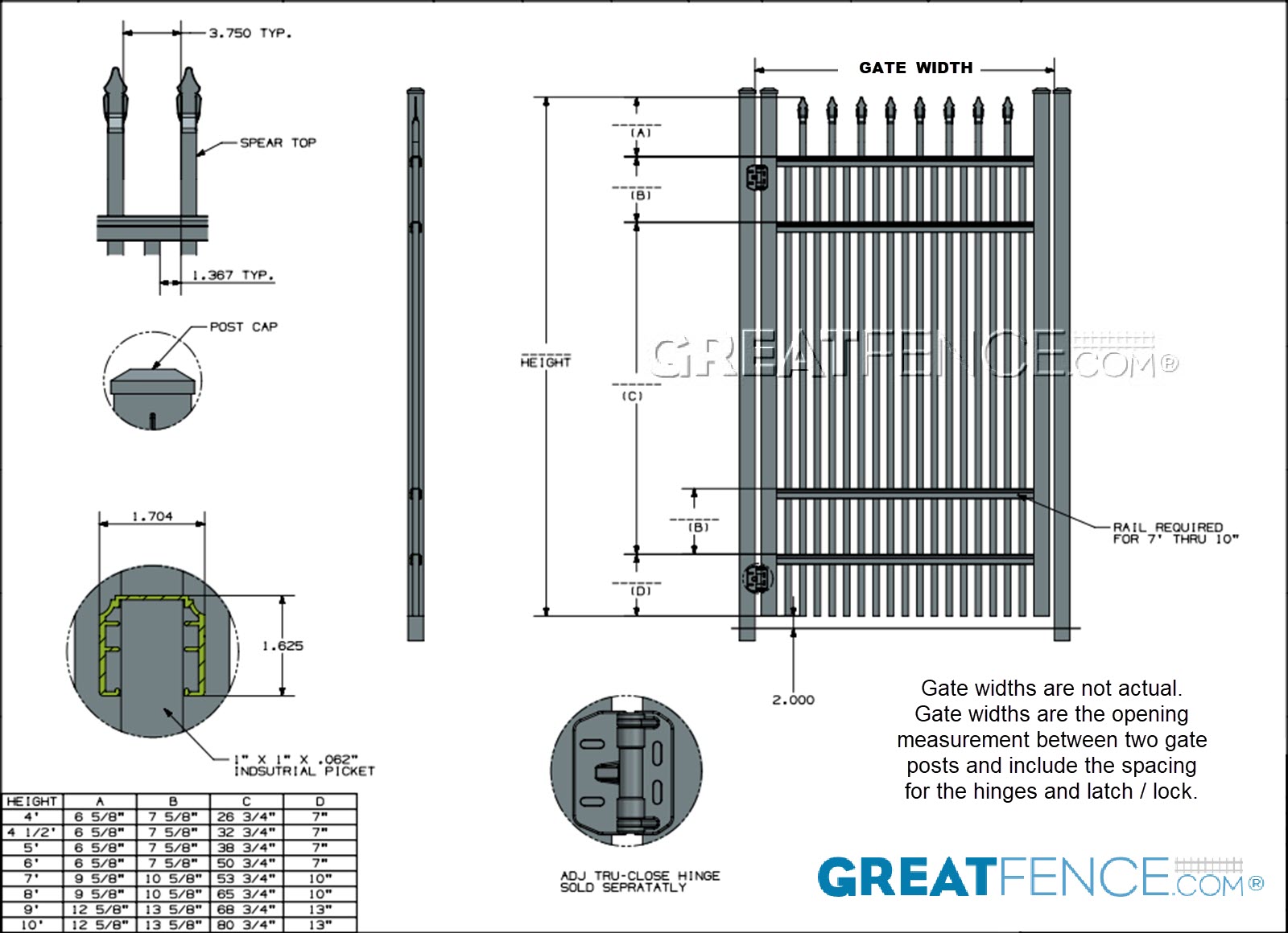 SHOP DRAWING: Industrial Aluminum Single Gate - STYLE 8