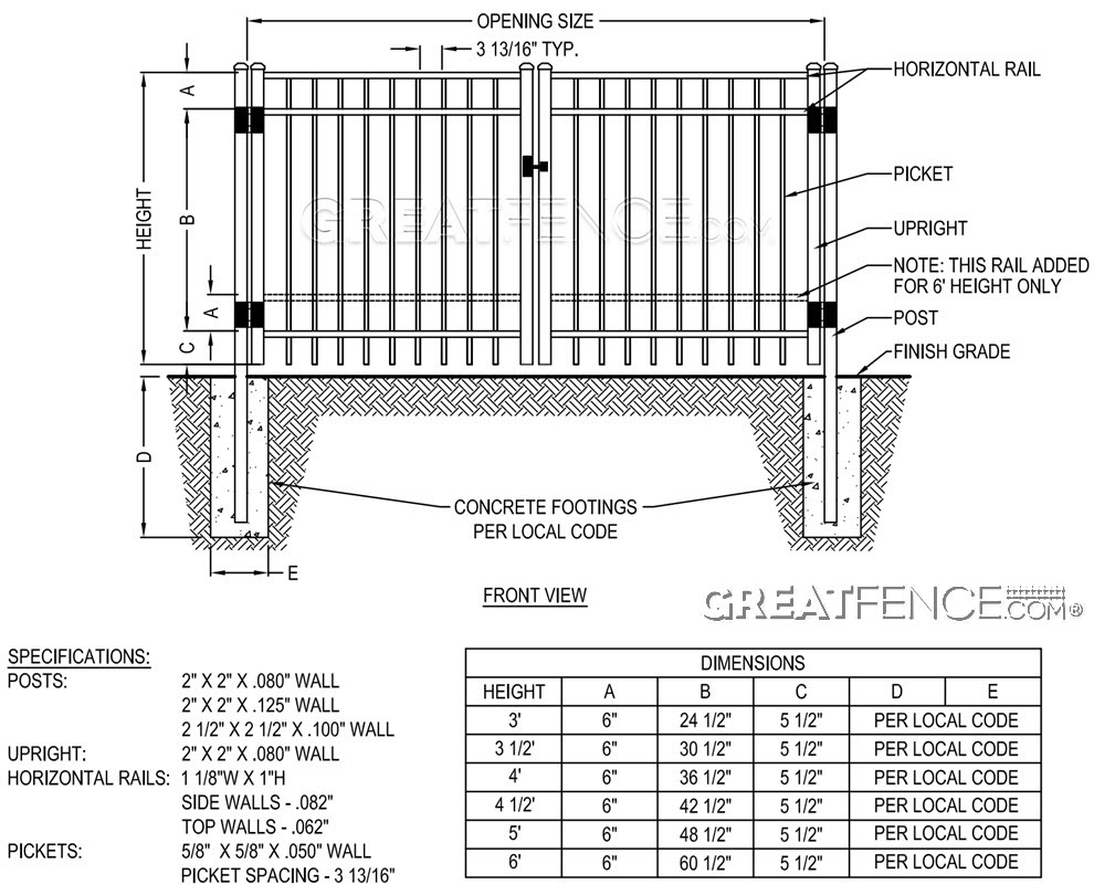 Shop Drawing: Residential Aluminum Driveway Gate - STYLE 4