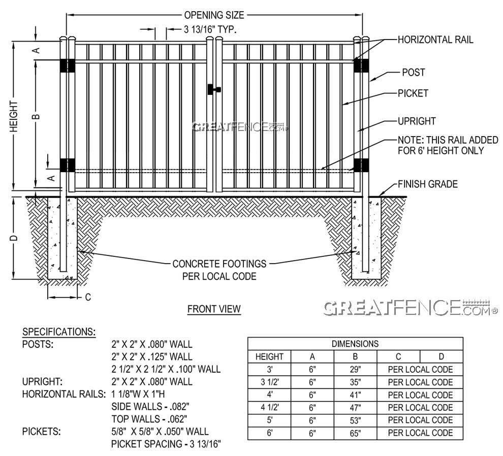 Shop Drawing: Residential Aluminum Driveway Gate - STYLE 9