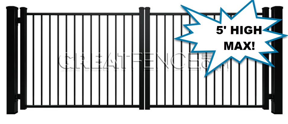 Industrial Aluminum Double Gate - STYLE 10 - 5' high max!