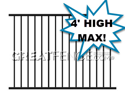 Aluminum Fence Panel - STYLE 10 - 4' high max!