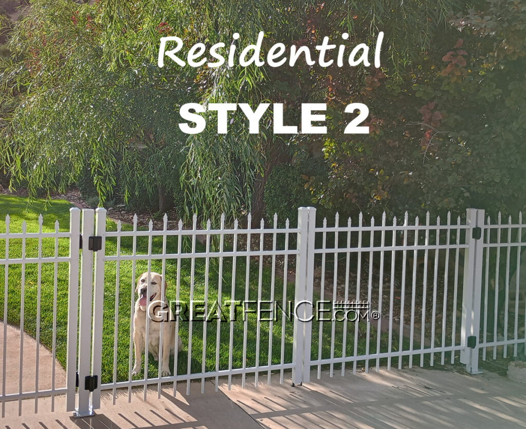 Residential Aluminum Double Gate - STYLE 2 in white