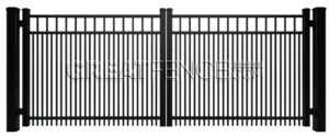 residential aluminum driveway gate Style 7 – flat top with double pickets