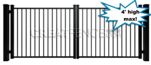 Residential Aluminum Driveway Gate Style 10 with flat top and flush bottom for classic curb appeal.