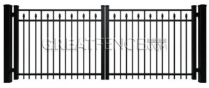 residential aluminum driveway gate Style 3 - flat top with spear design