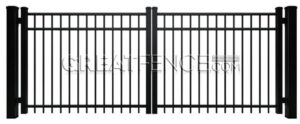 residential aluminum driveway gate Style 4 - classic smooth top rail