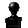 black aluminum post ball cap