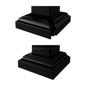 black aluminum post plate cover