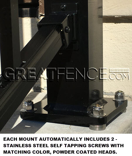 aluminum fence vertical swivel mounts