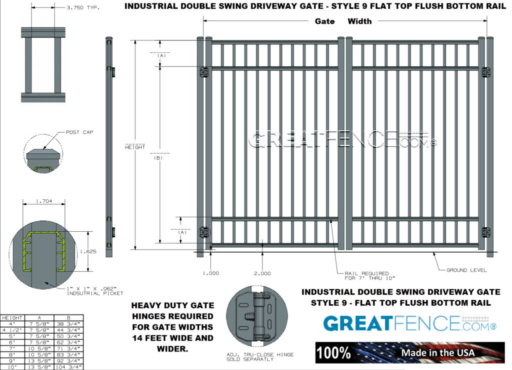 2025 Shop Drawing: Industrial Aluminum Driveway Gate - STYLE 9