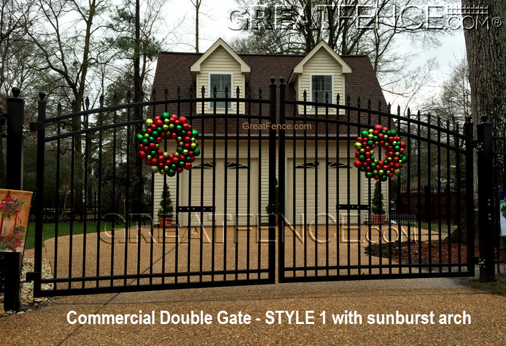 Commercial Aluminum Double Gate - STYLE 1 with sunburst arch