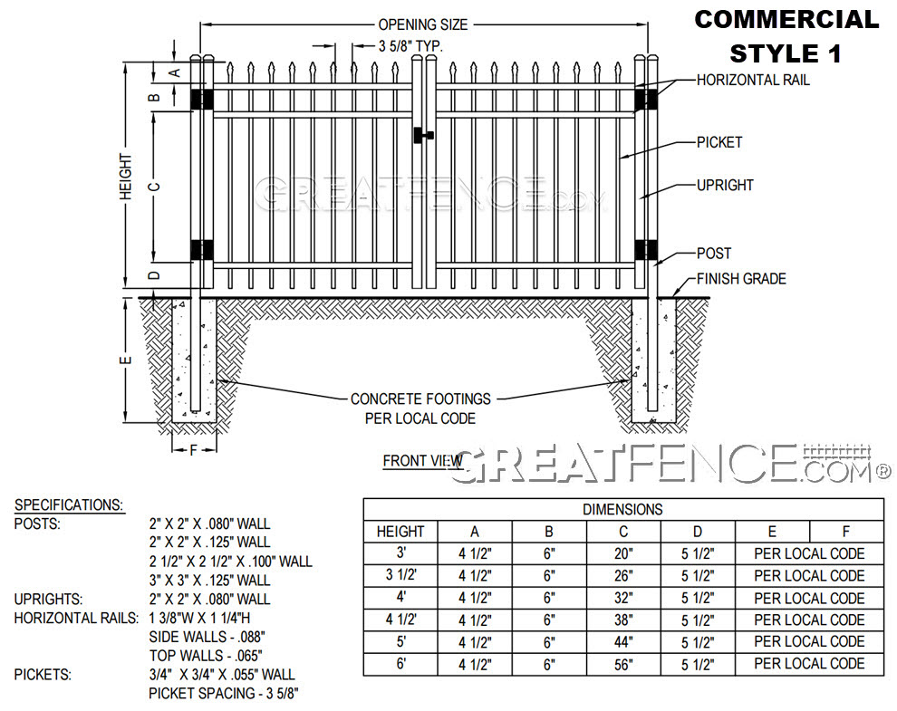 Shop Drawing: Commercial Double Gate - STYLE 1