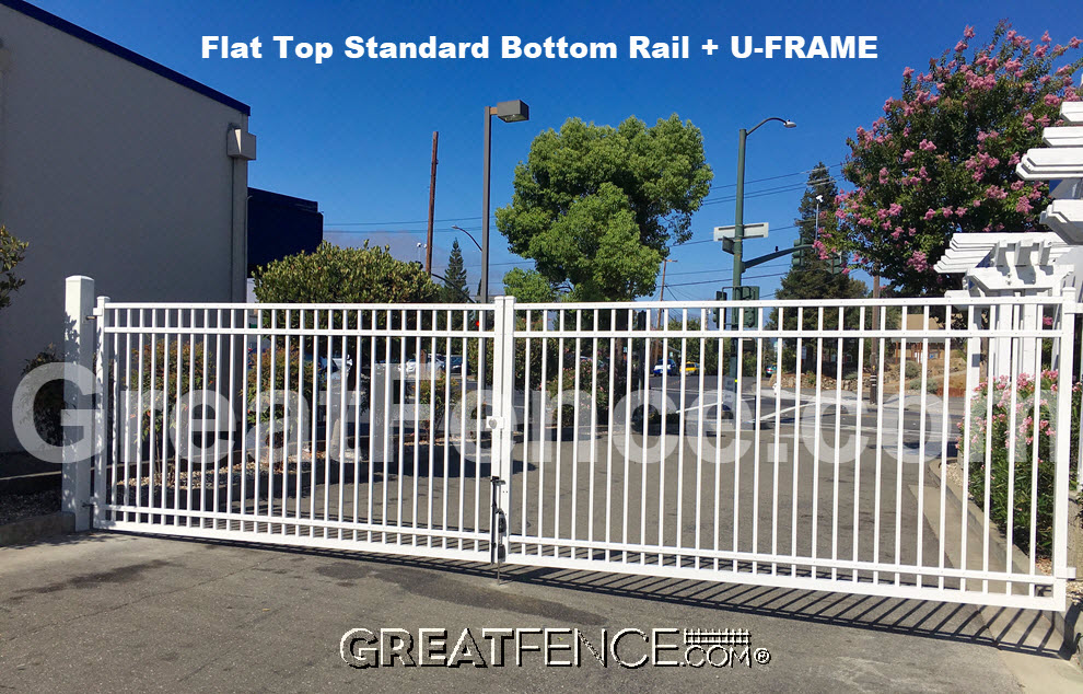 White Industrial Aluminum Double Gate - STYLE 4 with U-FRAME