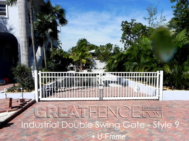 White Industrial Aluminum Driveway Gate - STYLE 9