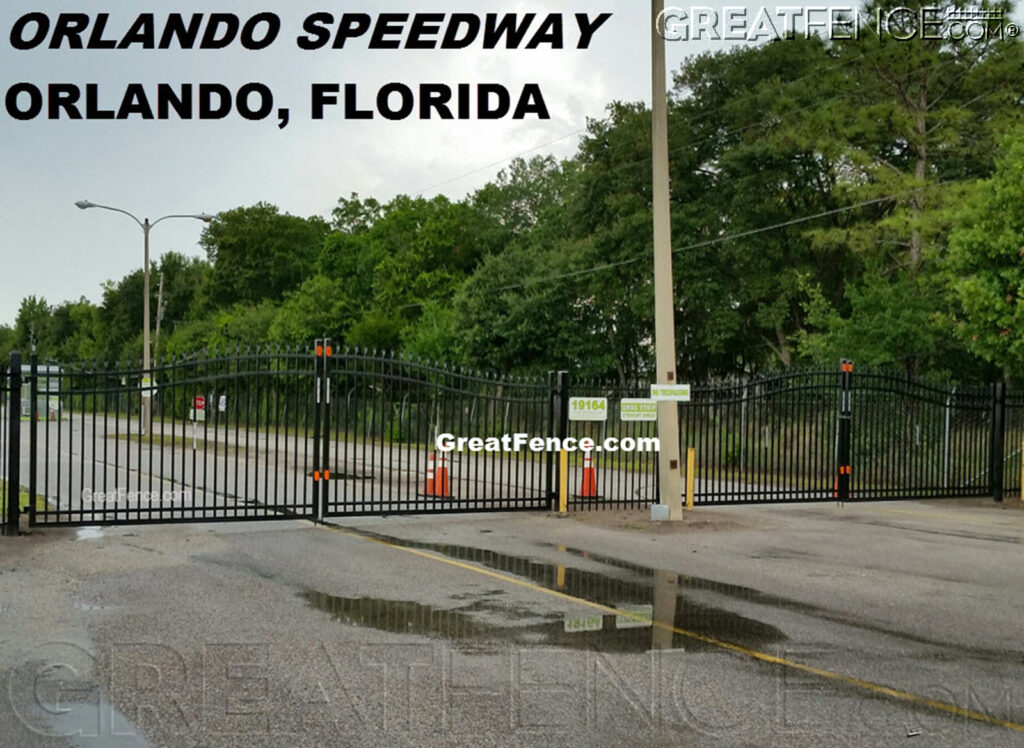 Industrial Aluminum Driveway Gates - STYLE 1 for the Orlando Speedway in Orlando, Florida