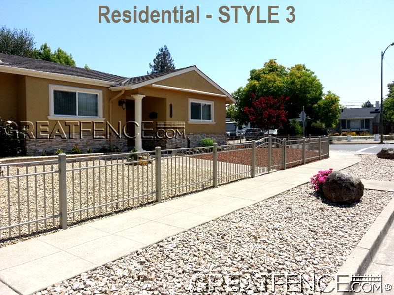 residential-style-3-khaki-greatfence-2024 Residential Aluminum Fence in Khaki 1