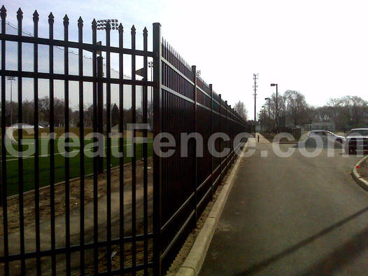 Black Industrial Aluminum Fence