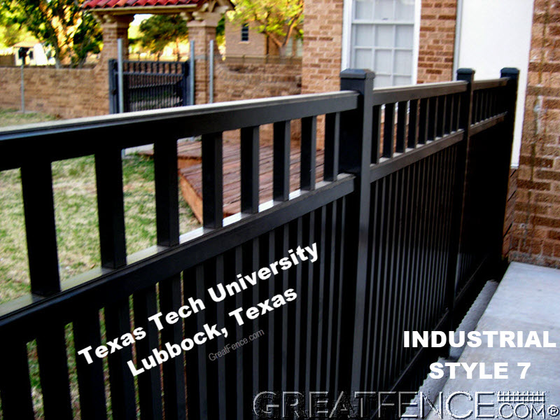 Industrial Aluminum Fence - STYLE 7 at Texas Tech University