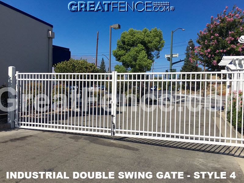 White Industrial Aluminum Driveway Gate - STYLE 4