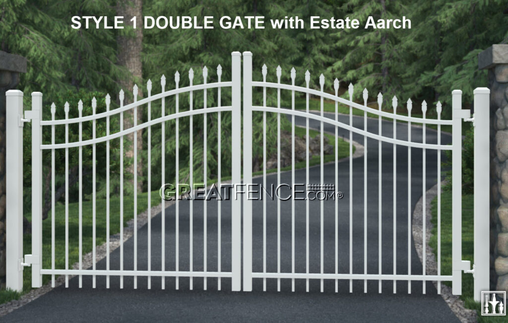 STYLE 1 DOUBLE ALUMINUM GATE WITH ESTATE ARCH