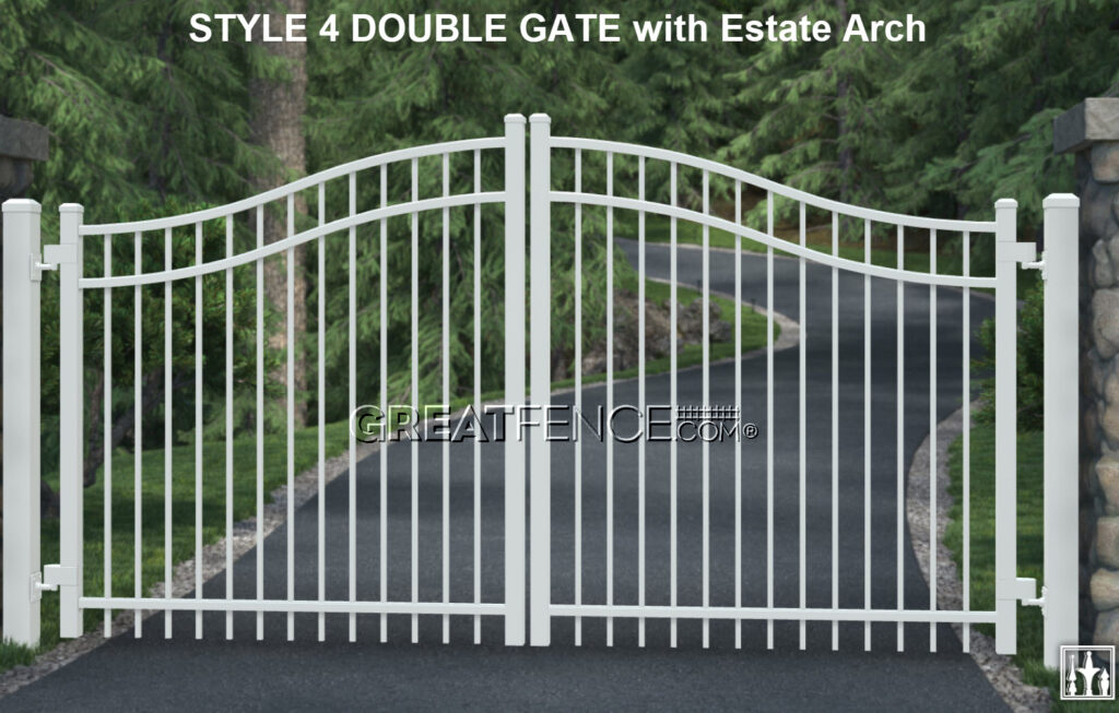 STYLE 4 DOUBLE ALUMINUM GATE WITH ESTATE ARCH