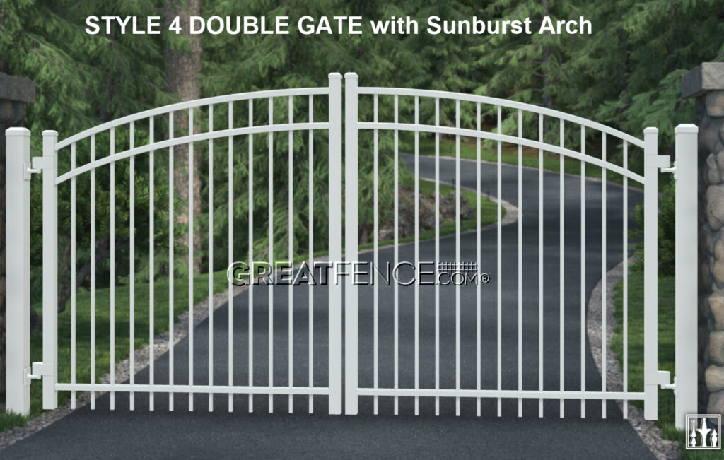 STYLE 4 ALUMINUM DOUBLE GATE with Sunburst Arch