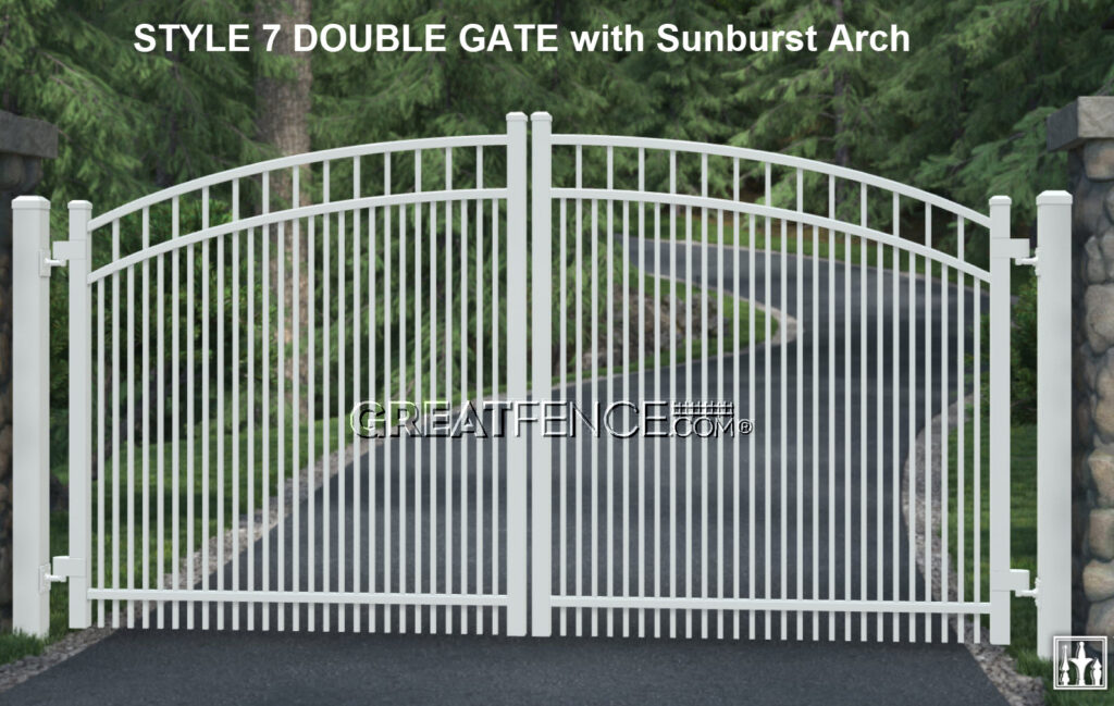 STYLE 7 ALUMINUM DOUBLE GATE with Sunburst Arch