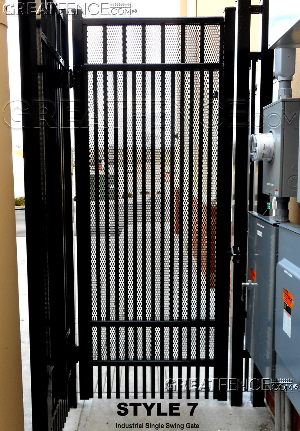 Industrial Single Gate - STYLE 7 with expanded metal