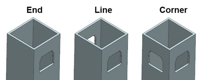 end post, line post, corner post