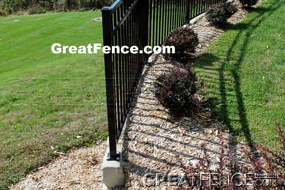 Residential Aluminum Fence - STYLE 9 on concreate footing