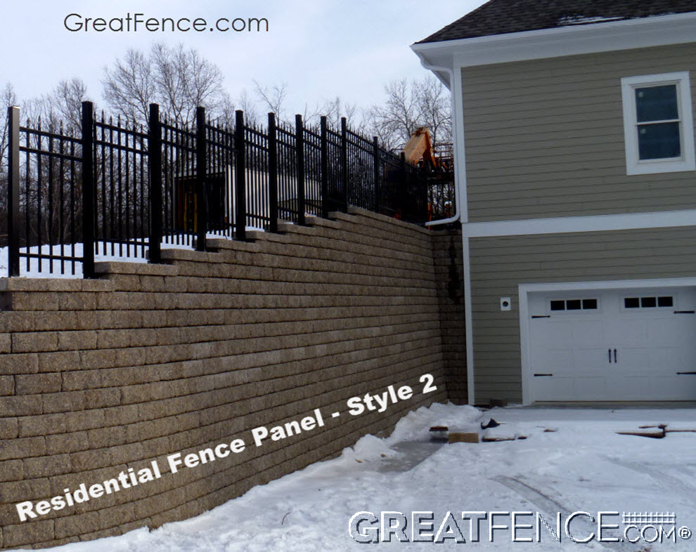 Residential Aluminum Fence - STYLE 2 stair stepped