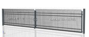 Industrial Aluminum Curved Picket High Security Driveway Gate