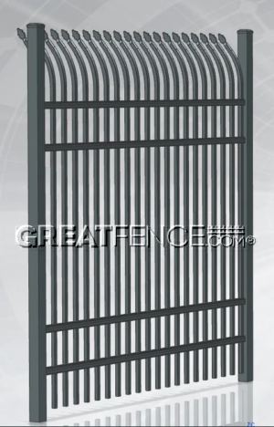 Industrial Aluminum Curved Picket Security Gate