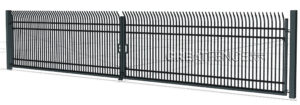 industrial aluminum curved picket high security driveway gate
