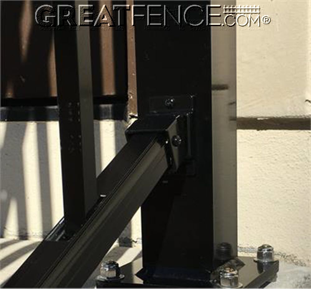 Black Aluminum Post with welded plate added