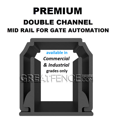 Double Channel Premium Rail for aluminum gate automation