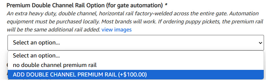 Customize your aluminum gate with our Double Channel Premium Rail for automation