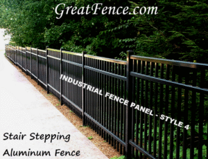 stair stepping aluminum fence panels