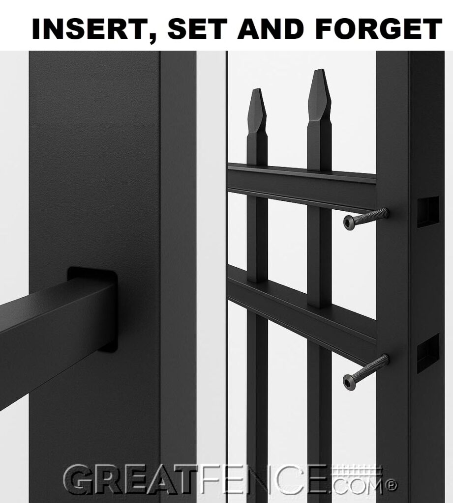 aluminum fence - insert, set and forget