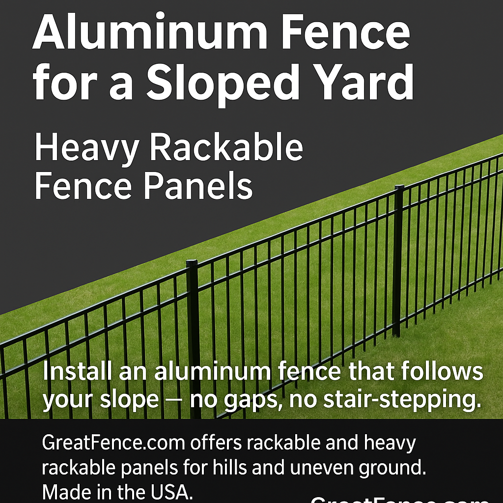 Fence panel flexing to follow uneven slope – GreatFence.com