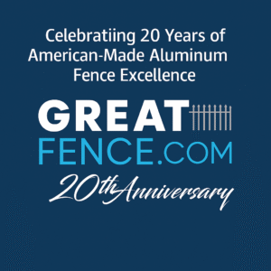 GreatFence.com celebrates 20 years of USA-made aluminum fencing with premium products and nationwide delivery.