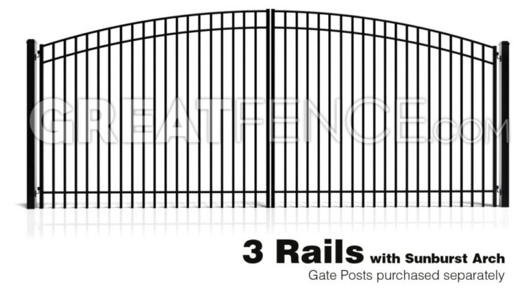 Aluminum Driveway Gate - STYLE 4 + sunburst arch