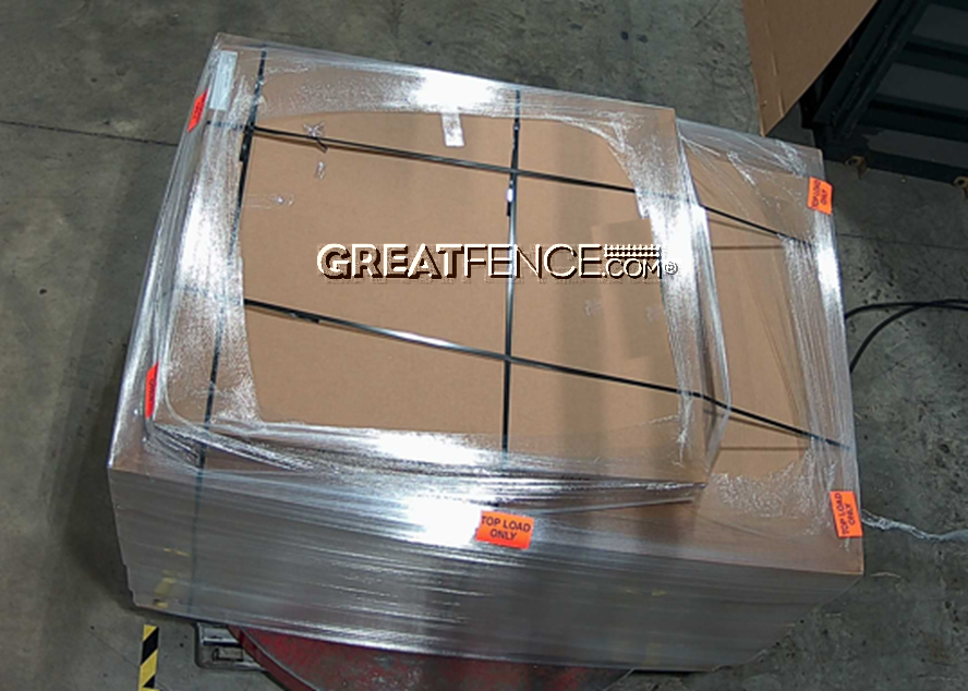 Standard packaging for aluminum fence materials prepared for shipment